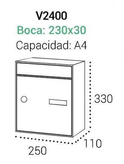 Buzón Arregui Infinity V2400 negro