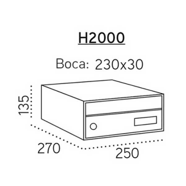 Buzón Arregui Infinity H2000 puerta plata