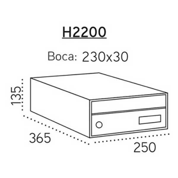 Buzón Arregui Infinity H2200 puerta negro
