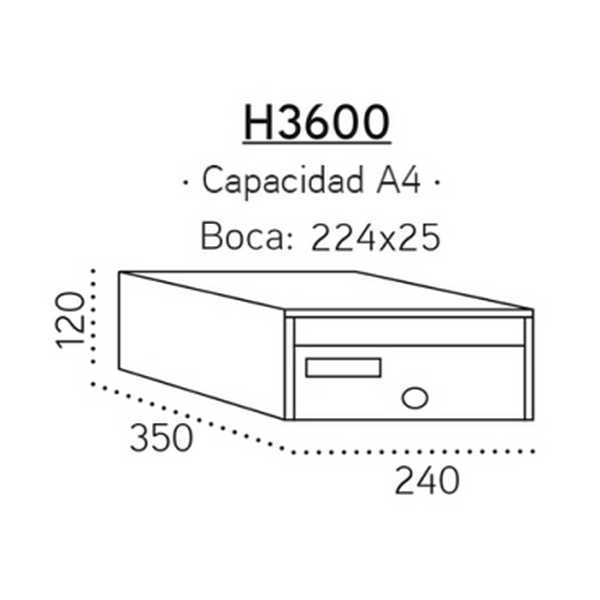 Buzón Arregui Future H3600 puerta color a elegir