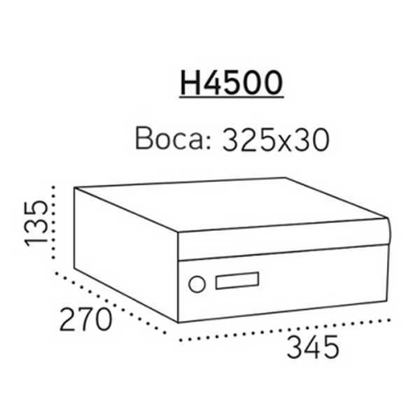 BUZON ARREGUI MILENIO H4500 ALUMINIO NEGRO 135 al. x 345 an. x 270 fd.