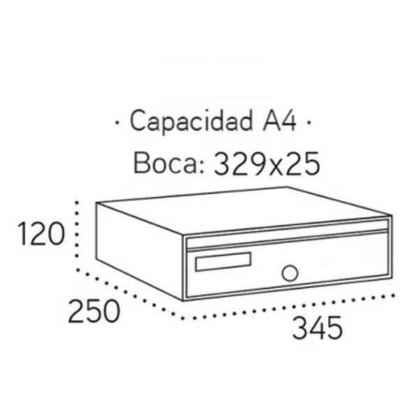 Buzón Arregui Mira Flat HF8800 puerta color a elegir