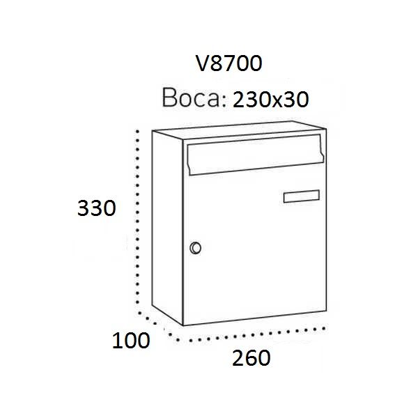 Buzón Arregui Habitat V8700 puerta negra