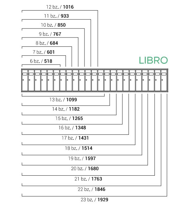 Medidas de agrupaciones Libro V1100 de 6 a 23 buzones